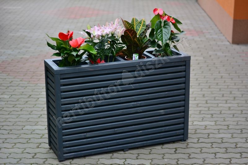 Szeparé virágláda szürke